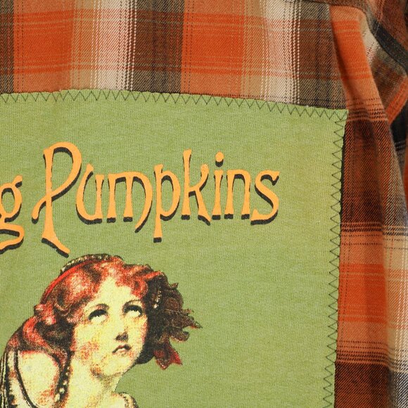 Upcycled Reworked The Smashing Pumpkins 1996 Tour Plaid Custom Flannel Shirt - Picture 7 of 8